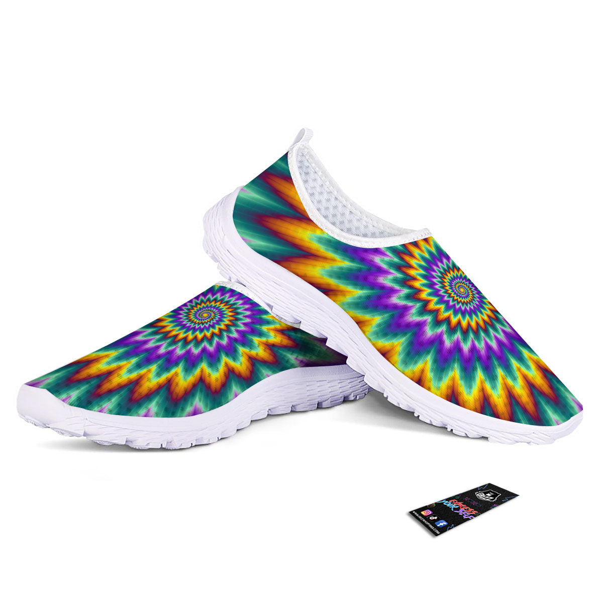 Illusion Optical Rave Psychedelic Nurse Shoes-grizzshop