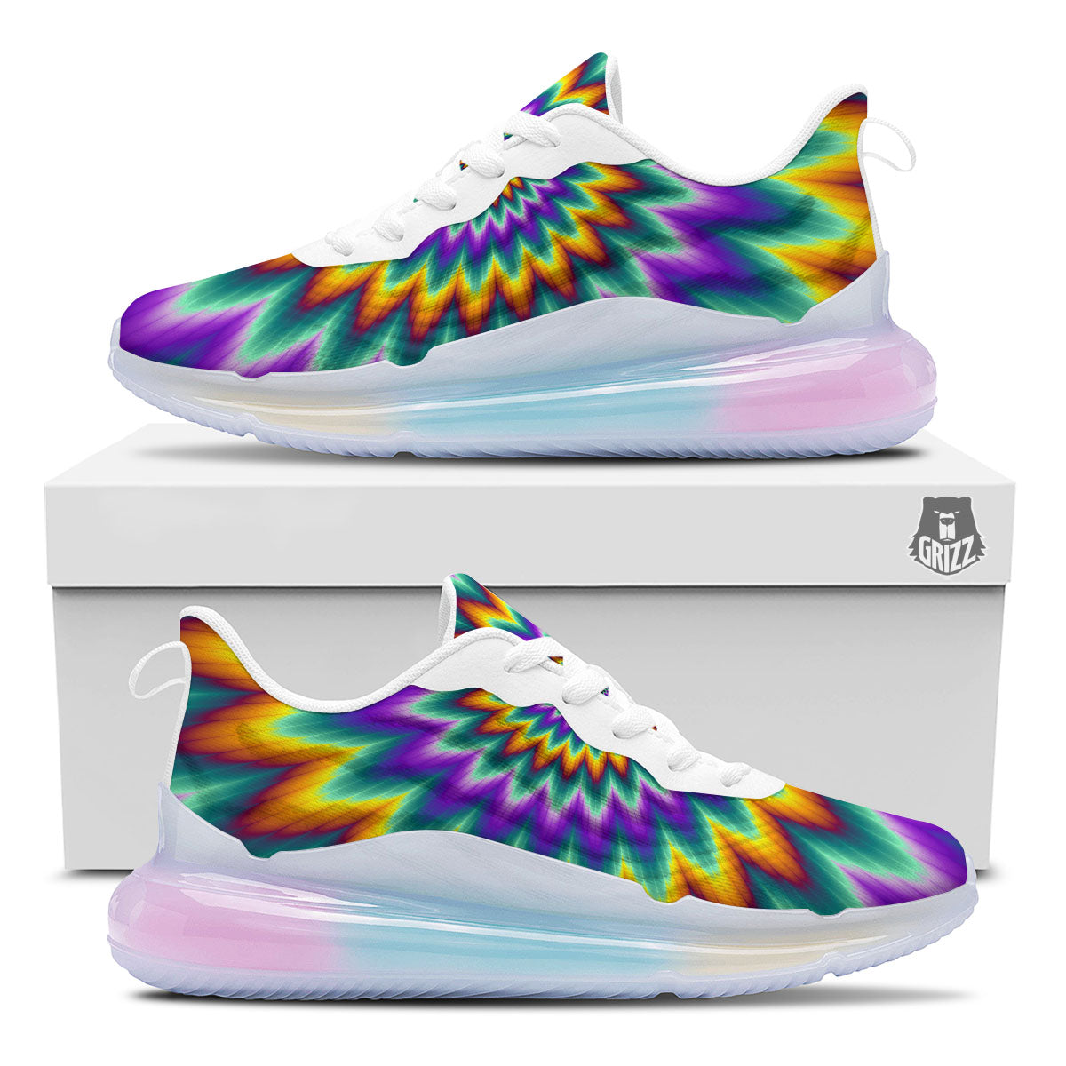 Illusion Optical Rave Psychedelic Running Sneakers-grizzshop