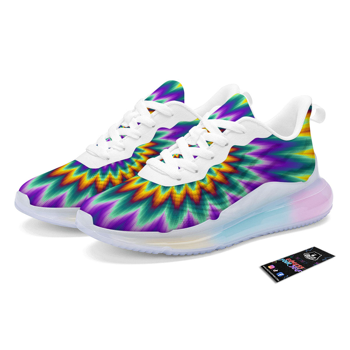 Illusion Optical Rave Psychedelic Running Sneakers-grizzshop