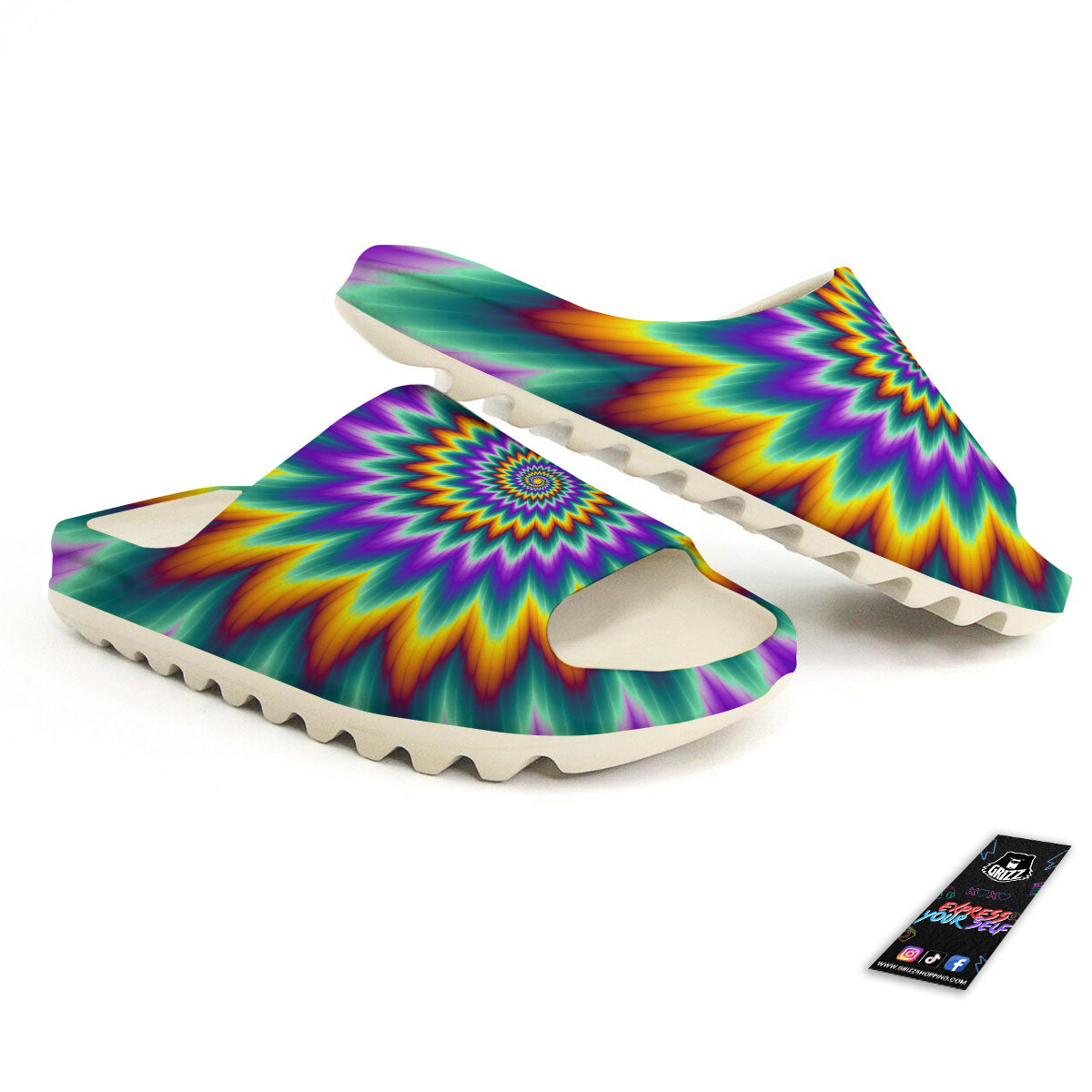 Illusion Optical Rave Psychedelic Sandals-grizzshop