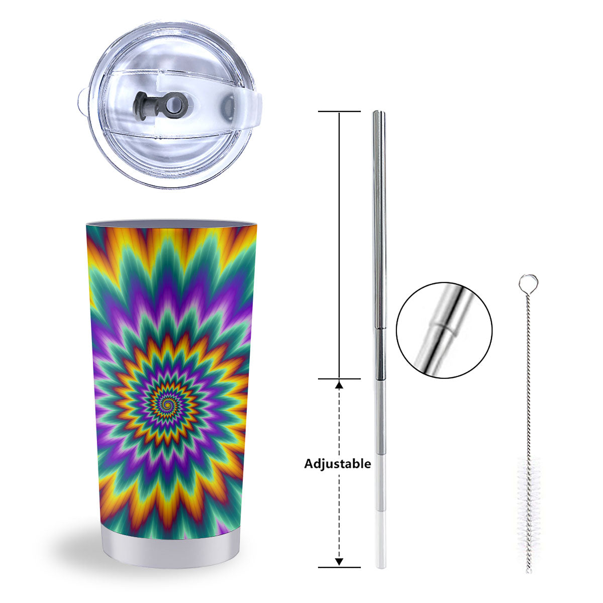 Illusion Optical Rave Psychedelic Tumbler-grizzshop