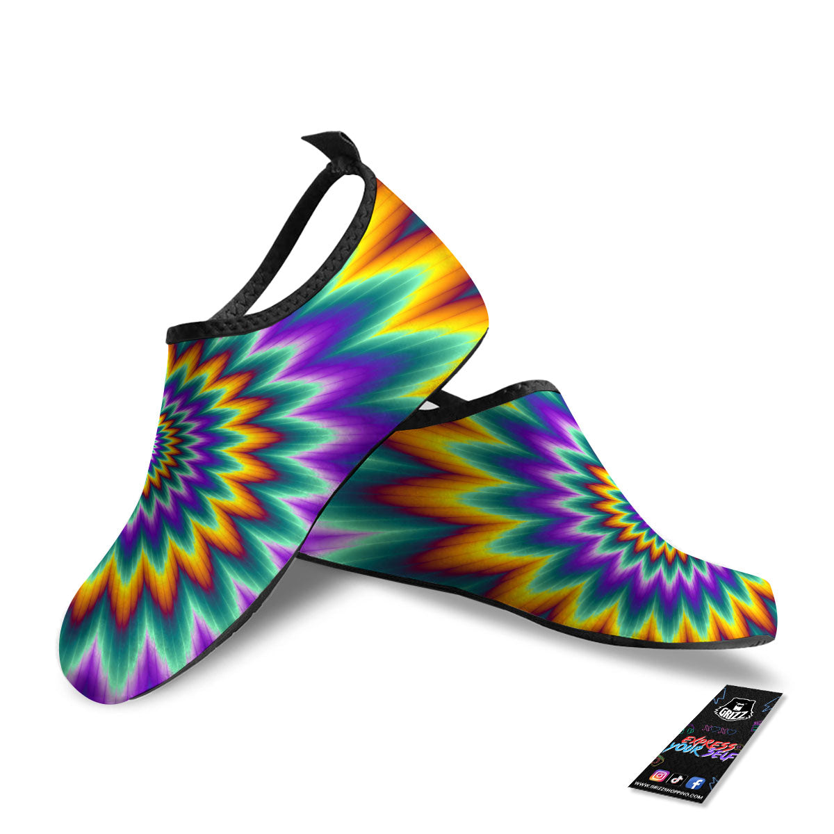 Illusion Optical Rave Psychedelic Water Shoes-grizzshop