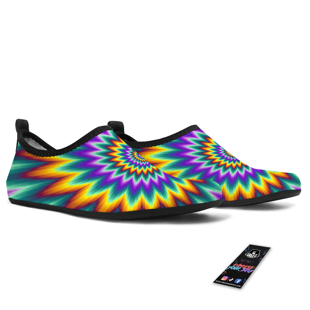 Illusion Optical Rave Psychedelic Water Shoes-grizzshop