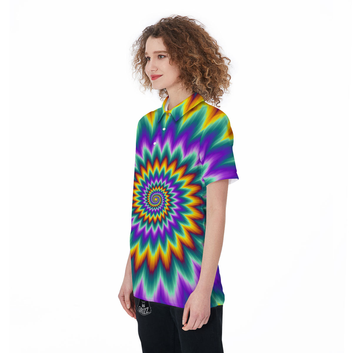 Illusion Optical Rave Psychedelic Women's Golf Shirts-grizzshop