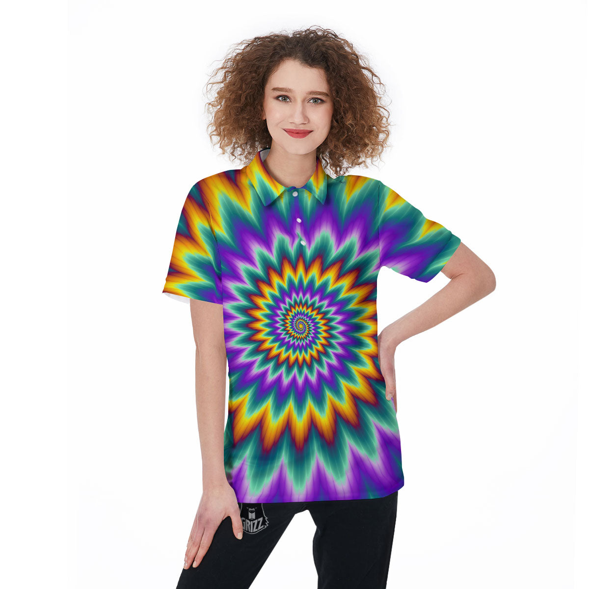 Illusion Optical Rave Psychedelic Women's Golf Shirts-grizzshop