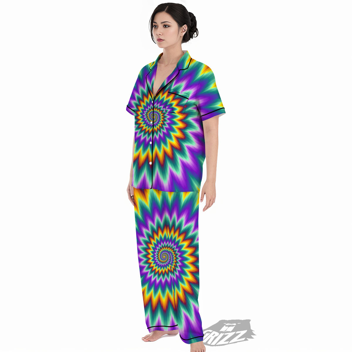 Illusion Optical Rave Psychedelic Women's Pajamas Set-grizzshop
