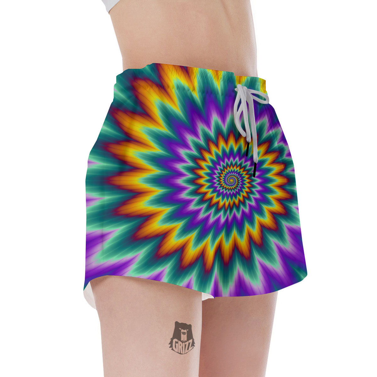 Illusion Optical Rave Psychedelic Women's Shorts-grizzshop