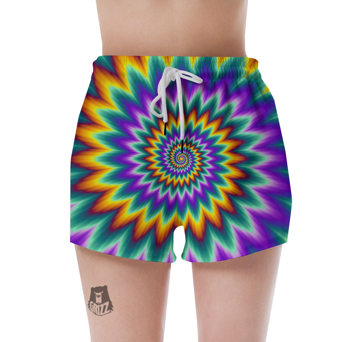 Illusion Optical Rave Psychedelic Women's Shorts-grizzshop