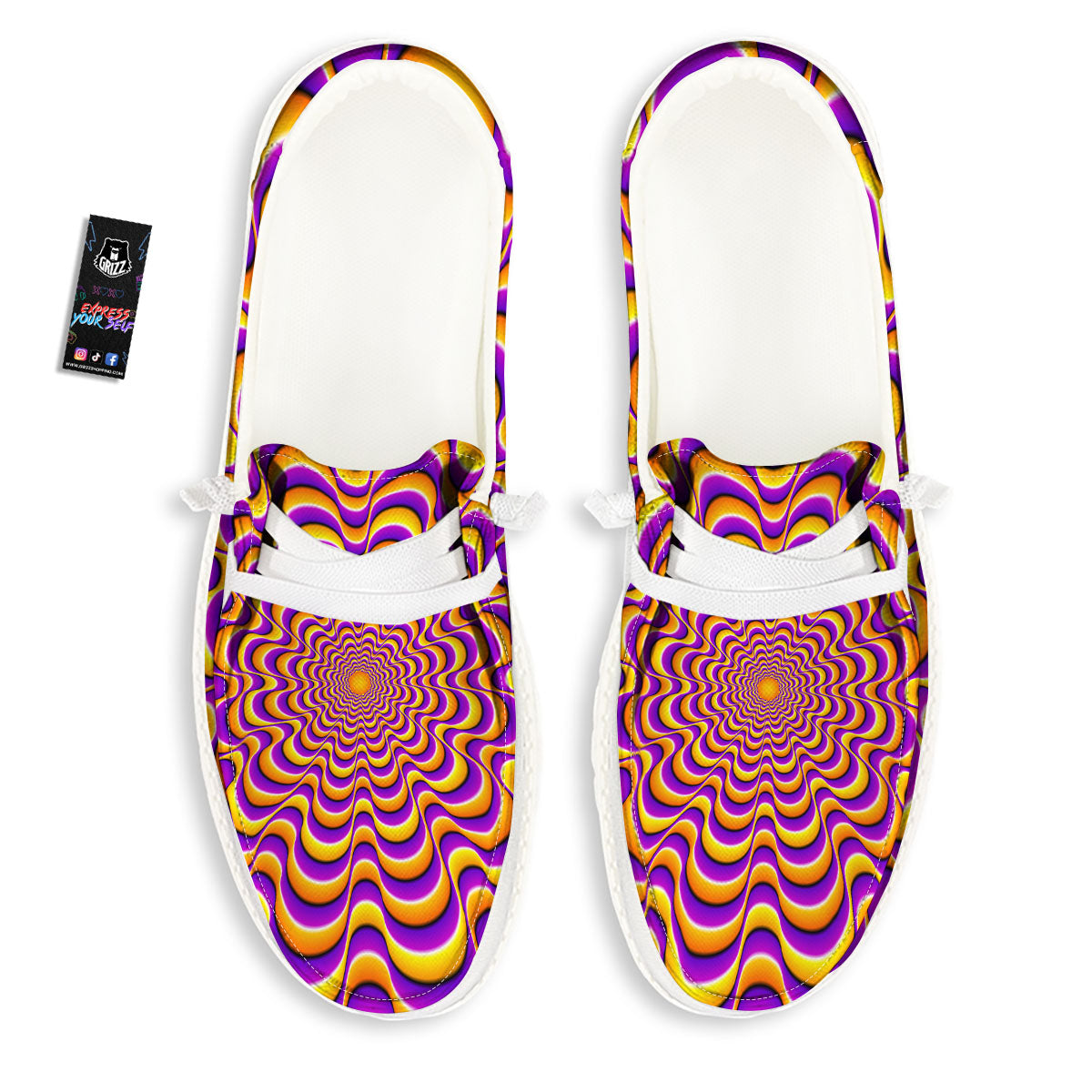 Illusion Optical Wave Psychedelic Black Loafers-grizzshop
