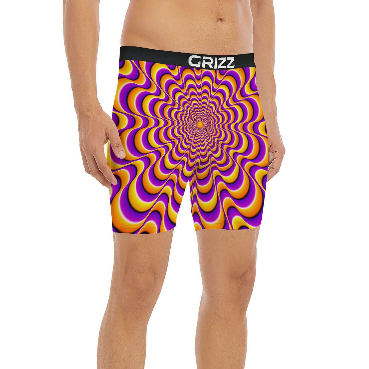 Illusion Optical Wave Psychedelic Boxer Briefs-grizzshop