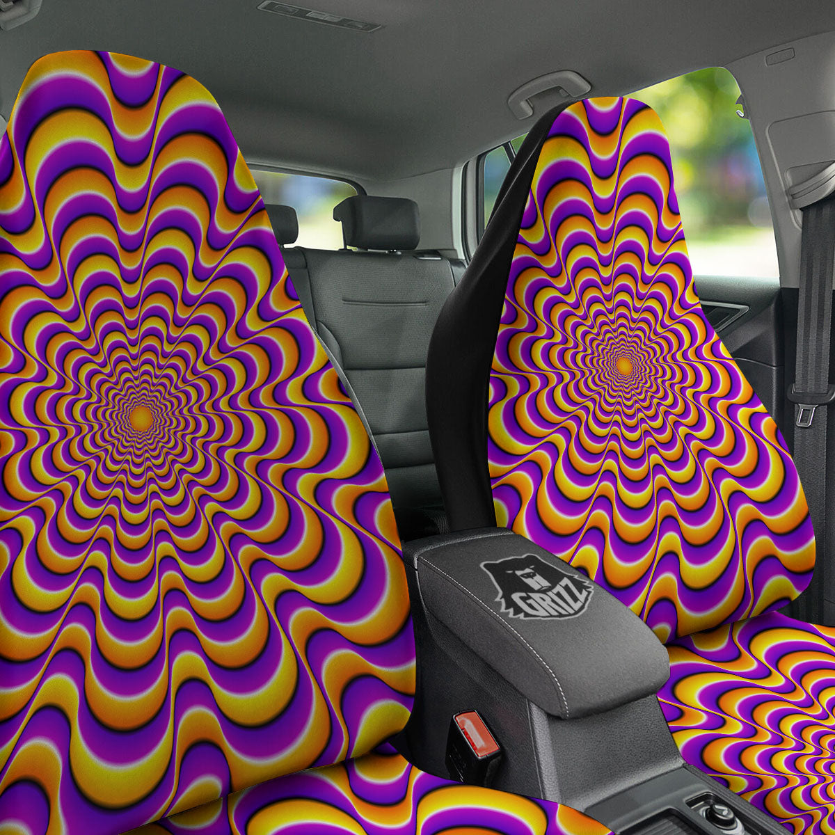 Illusion Optical Wave Psychedelic Car Seat Covers-grizzshop