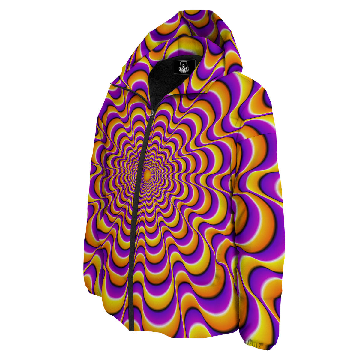 Illusion Optical Wave Psychedelic Down Jacket-grizzshop