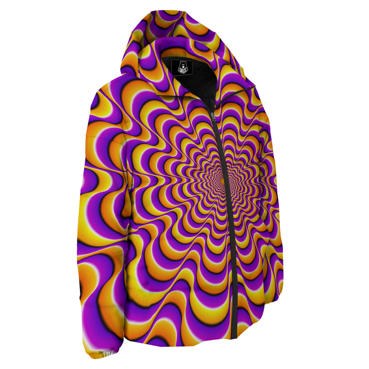 Illusion Optical Wave Psychedelic Down Jacket-grizzshop
