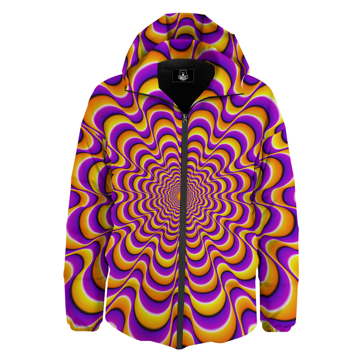 Illusion Optical Wave Psychedelic Down Jacket-grizzshop