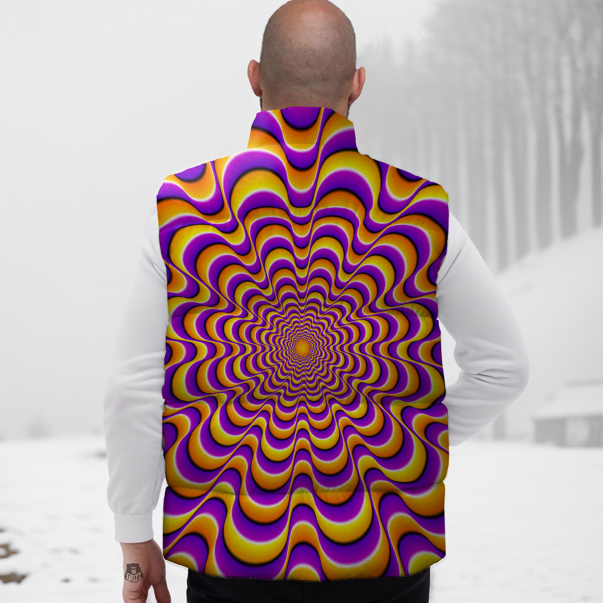 Illusion Optical Wave Psychedelic Down Vest