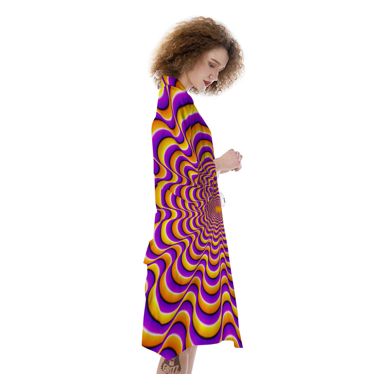 Illusion Optical Wave Psychedelic Kimono-grizzshop
