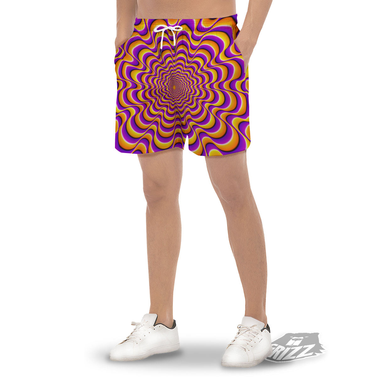 Illusion Optical Wave Psychedelic Men's Gym Shorts-grizzshop