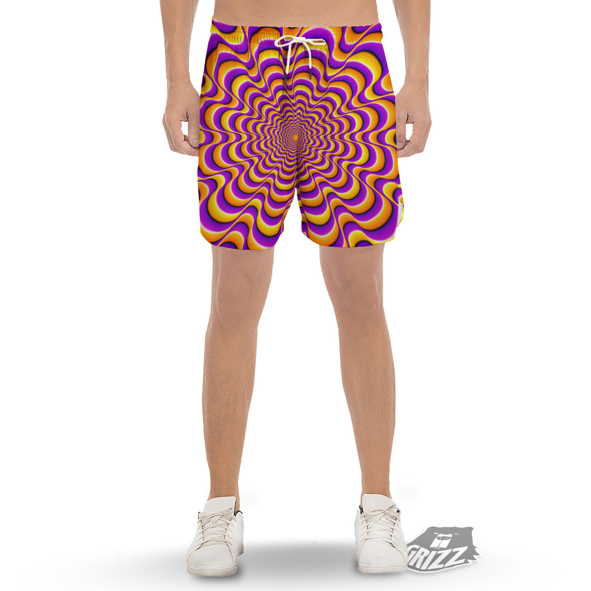 Illusion Optical Wave Psychedelic Men's Gym Shorts-grizzshop