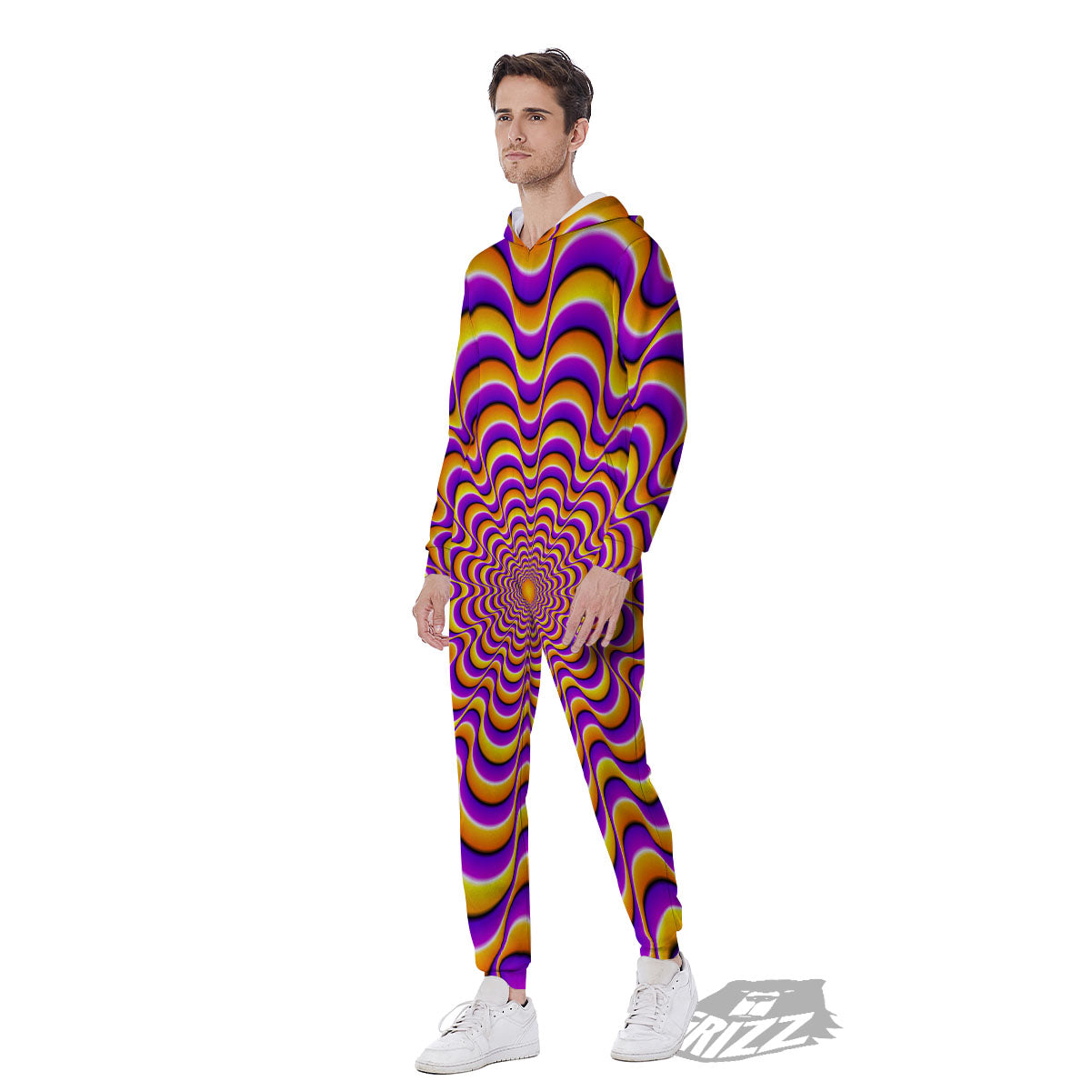 Illusion Optical Wave Psychedelic Men's Jumpsuit-grizzshop