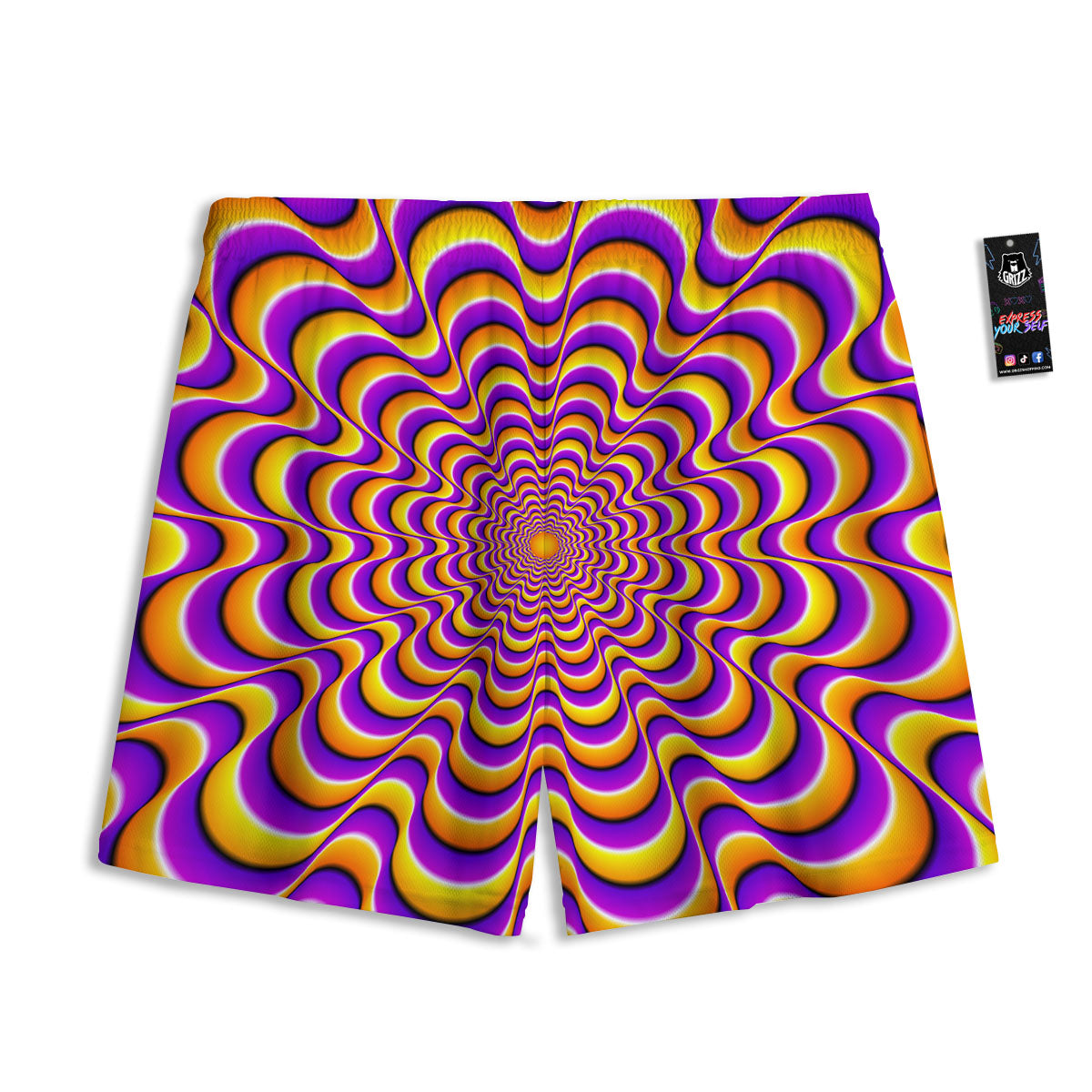 Illusion Optical Wave Psychedelic Mesh Shorts