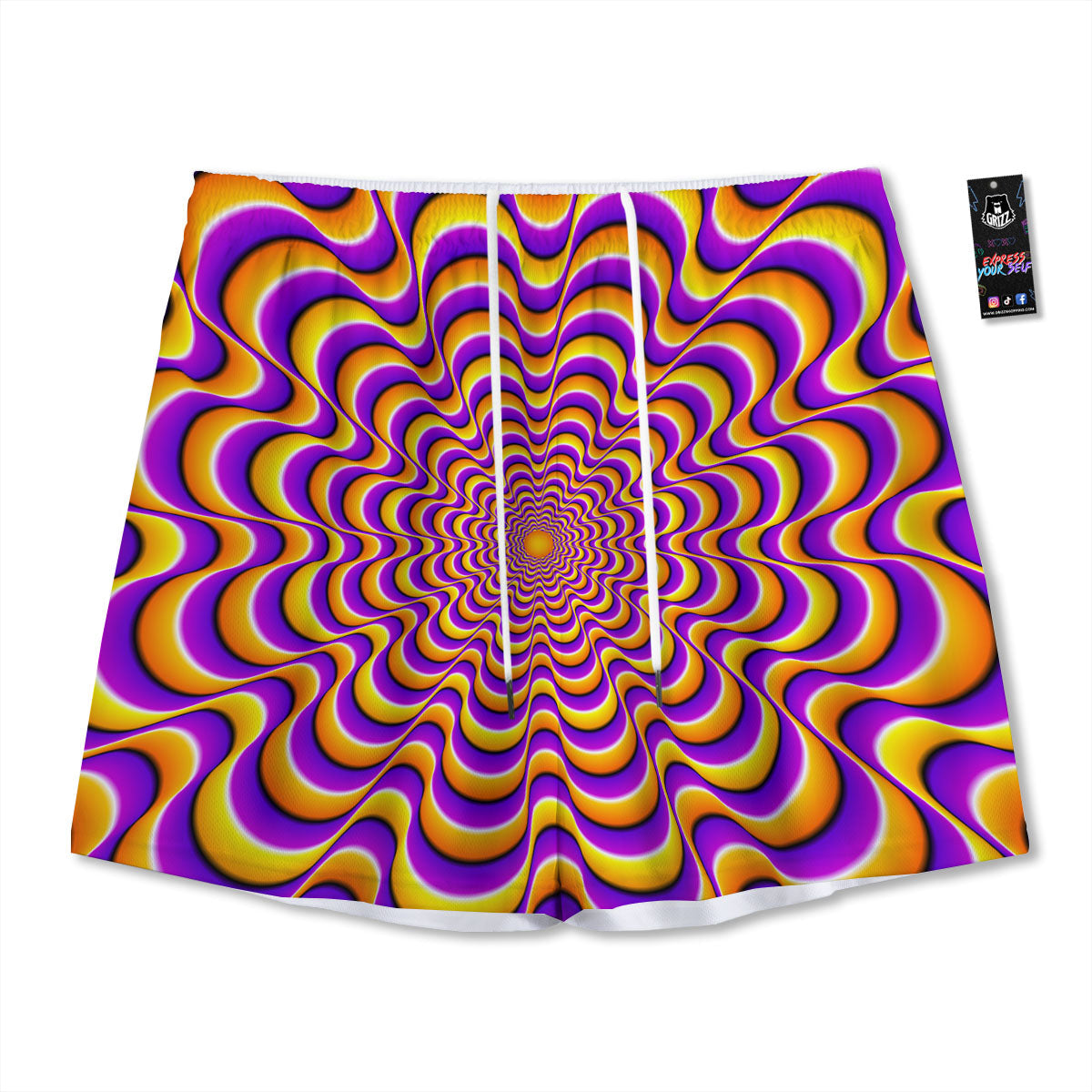 Illusion Optical Wave Psychedelic Mesh Shorts