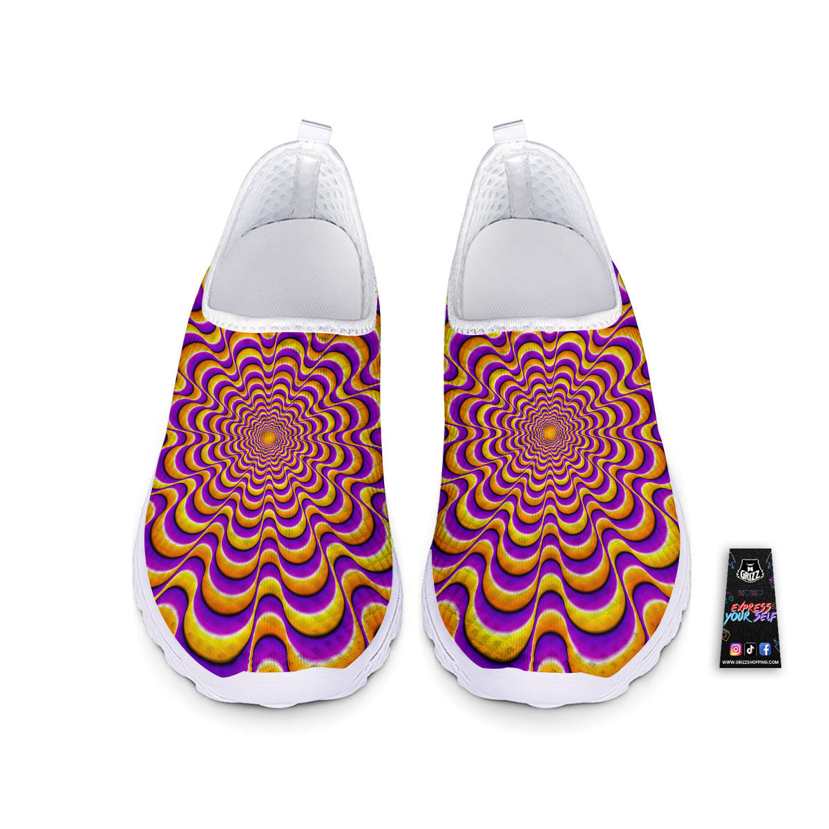 Illusion Optical Wave Psychedelic Nurse Shoes-grizzshop