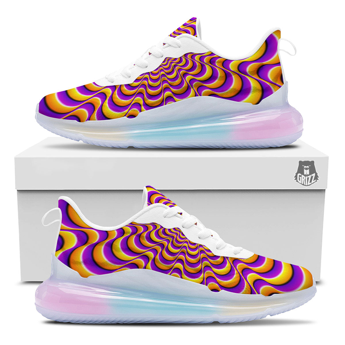 Illusion Optical Wave Psychedelic Running Sneakers-grizzshop