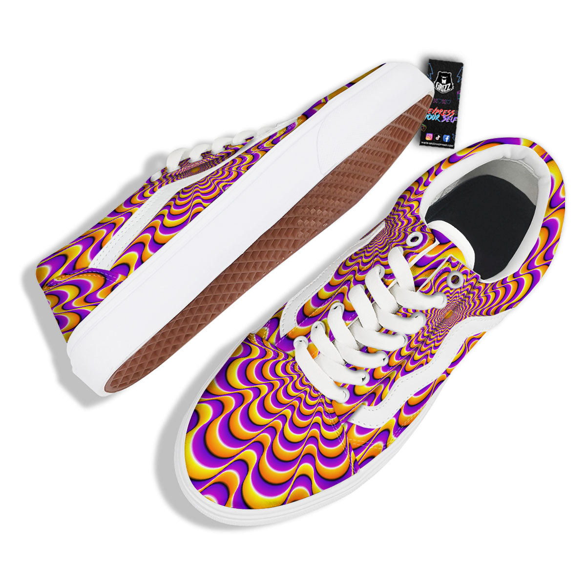 Illusion Optical Wave Psychedelic Skate Shoes-grizzshop