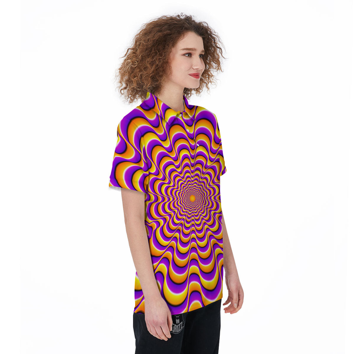 Illusion Optical Wave Psychedelic Women's Golf Shirts-grizzshop