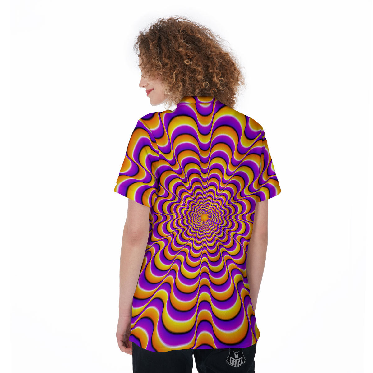 Illusion Optical Wave Psychedelic Women's Golf Shirts-grizzshop