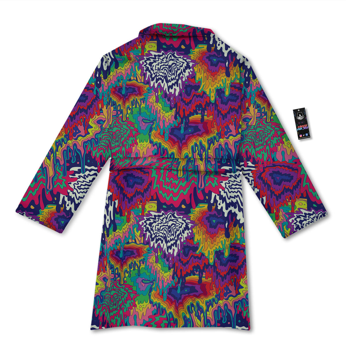 Illusion Psychedelic Print Pattern Bathrobe-grizzshop