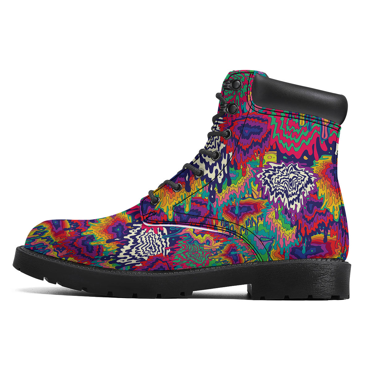 Illusion Psychedelic Print Pattern Boots-grizzshop