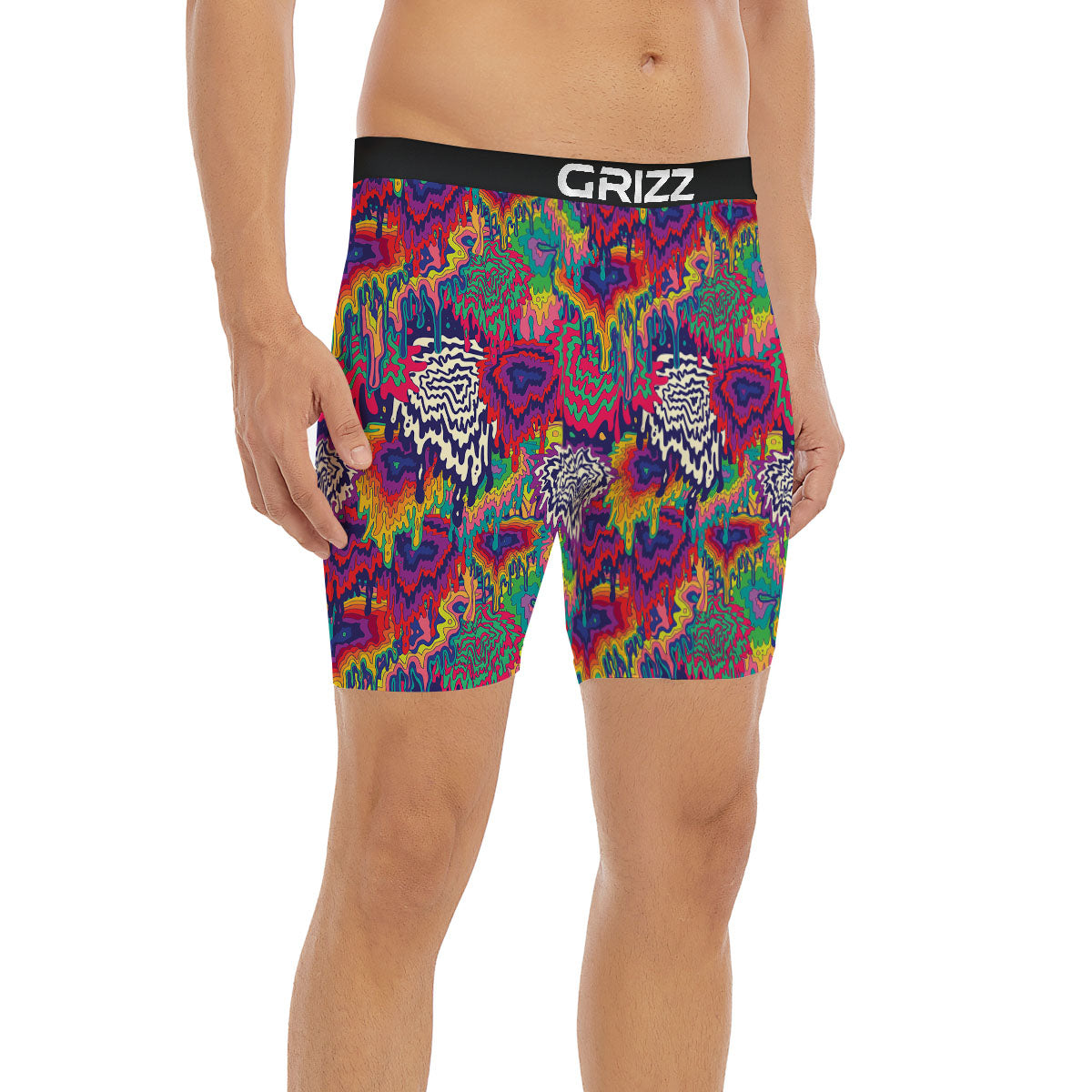 Illusion Psychedelic Print Pattern Boxer Briefs-grizzshop