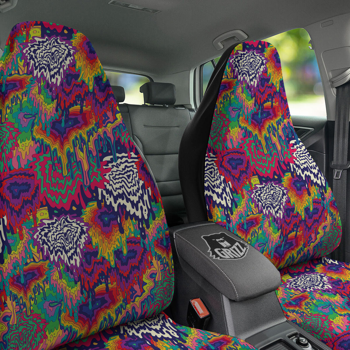 Illusion Psychedelic Print Pattern Car Seat Covers-grizzshop