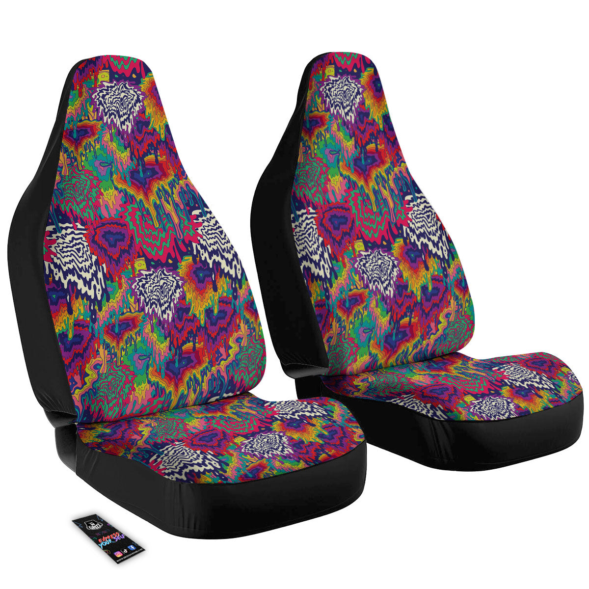 Illusion Psychedelic Print Pattern Car Seat Covers-grizzshop