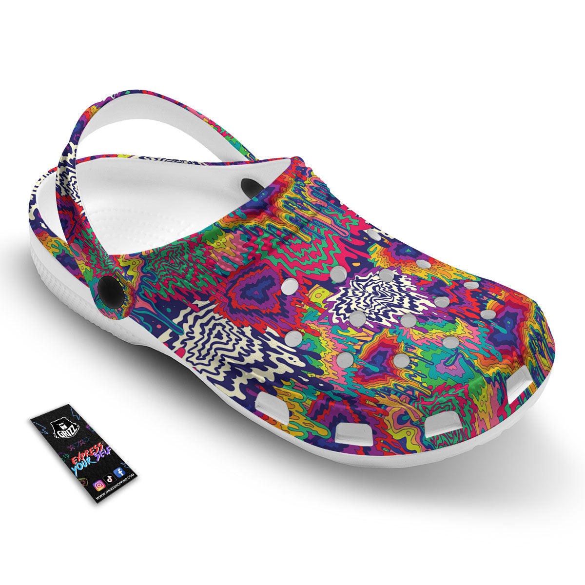 Illusion Psychedelic Print Pattern Clog-grizzshop