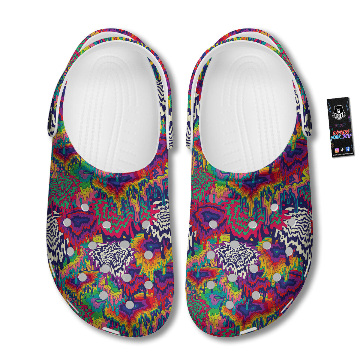 Illusion Psychedelic Print Pattern Clog-grizzshop