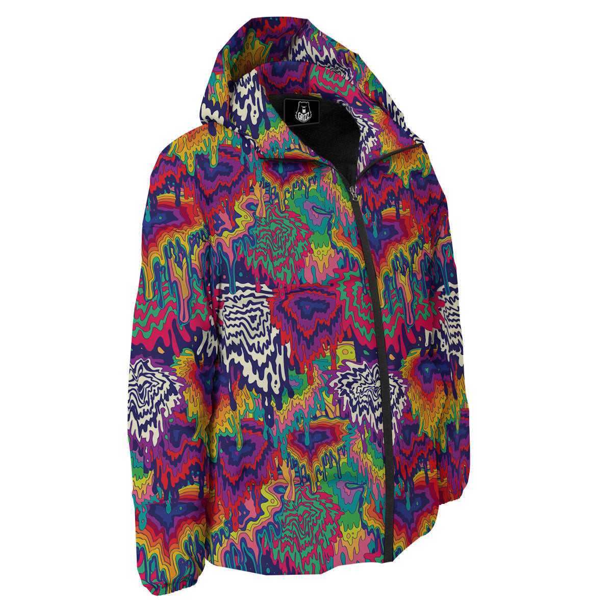 Illusion Psychedelic Print Pattern Down Jacket-grizzshop
