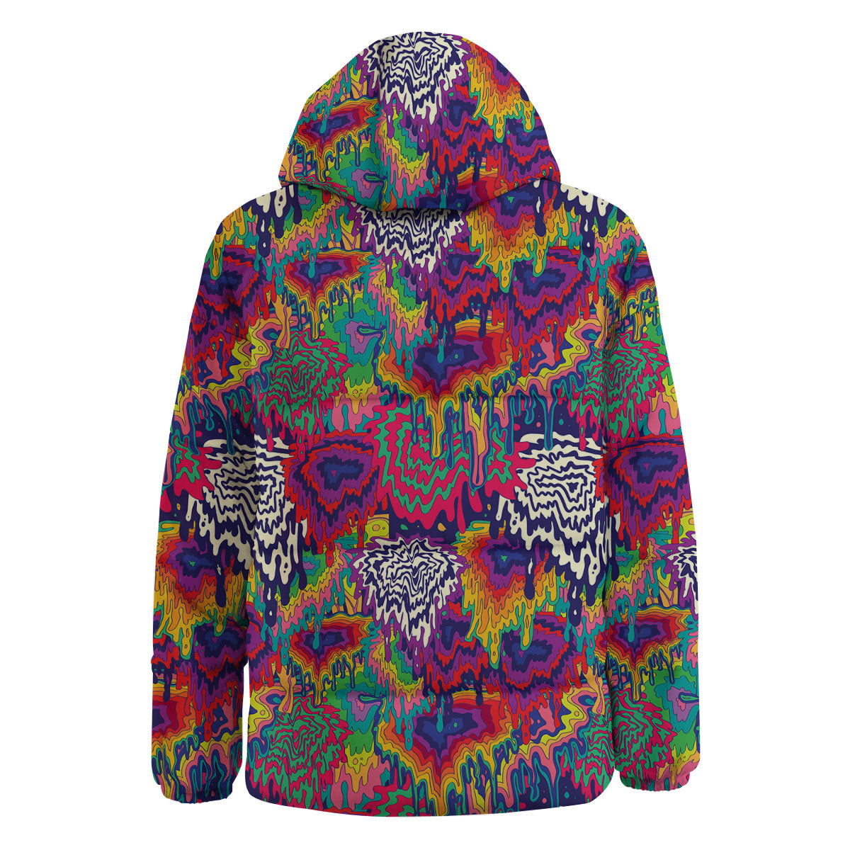 Illusion Psychedelic Print Pattern Down Jacket-grizzshop