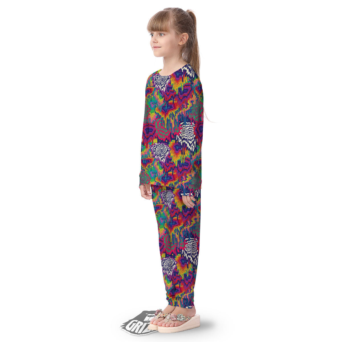 Illusion Psychedelic Print Pattern Kid's Pajamas-grizzshop