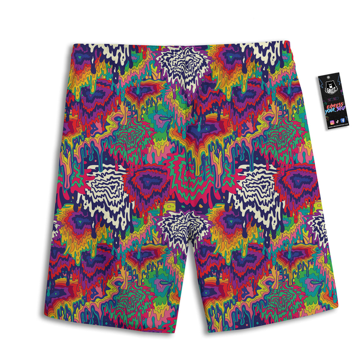 Illusion Psychedelic Print Pattern Men's Athletic Shorts