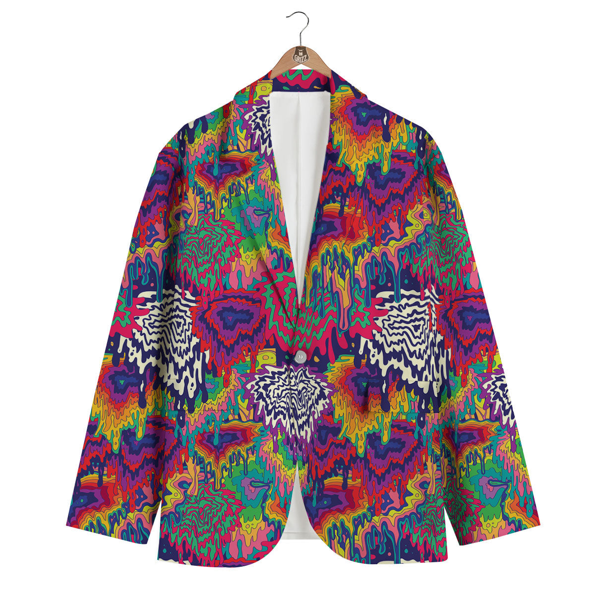 Illusion Psychedelic Print Pattern Men's Blazer-grizzshop