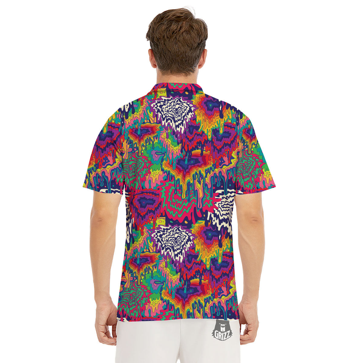 Illusion Psychedelic Print Pattern Men's Golf Shirts-grizzshop