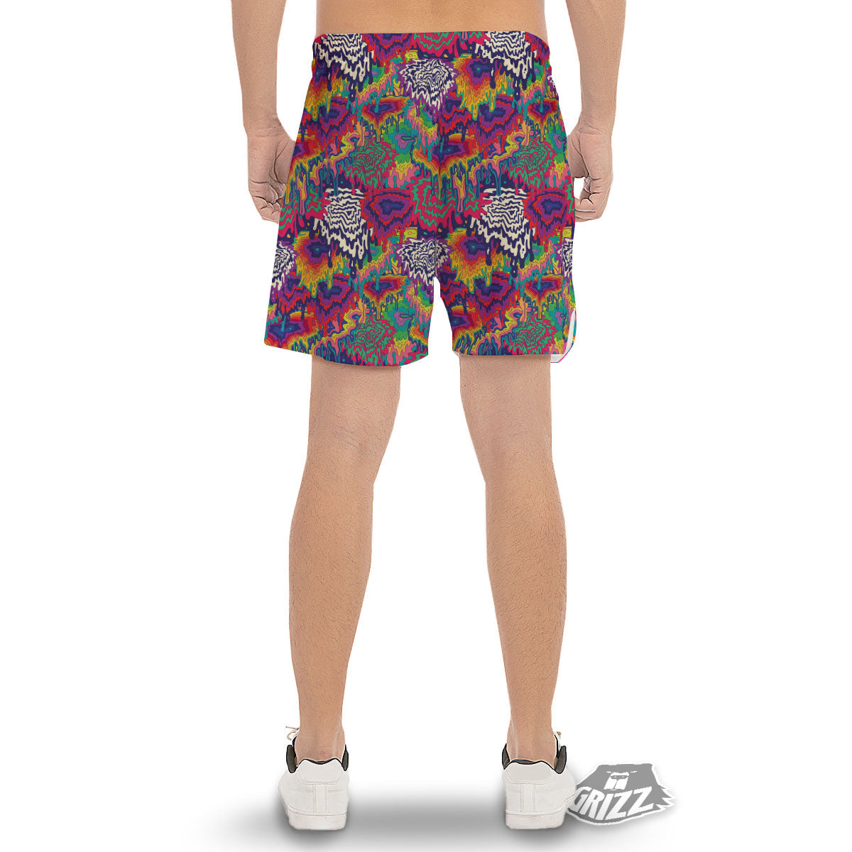 Illusion Psychedelic Print Pattern Men's Gym Shorts-grizzshop