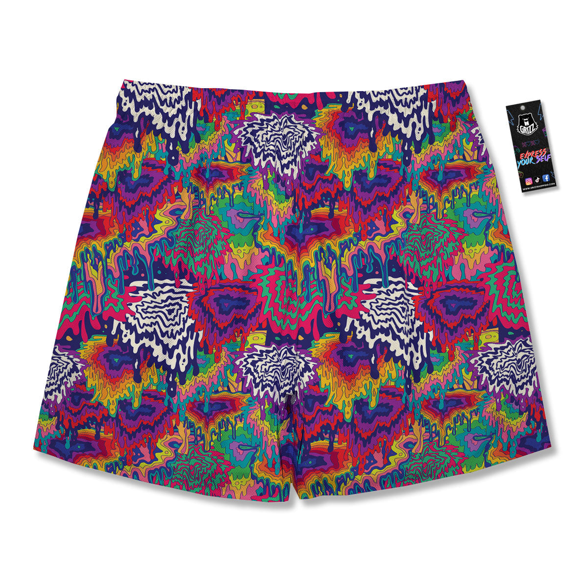 Illusion Psychedelic Print Pattern Men's Running Shorts-grizzshop