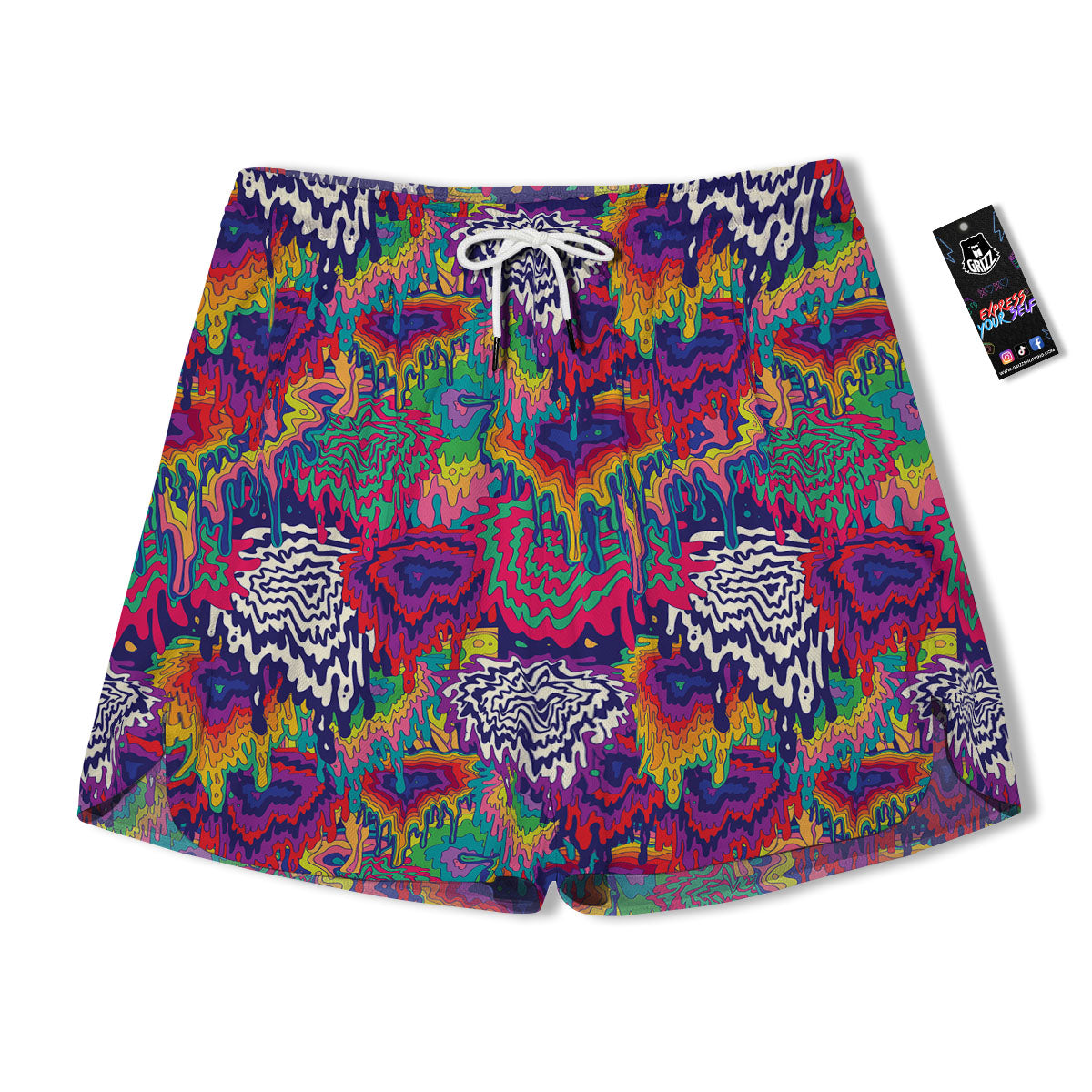 Illusion Psychedelic Print Pattern Men's Running Shorts-grizzshop