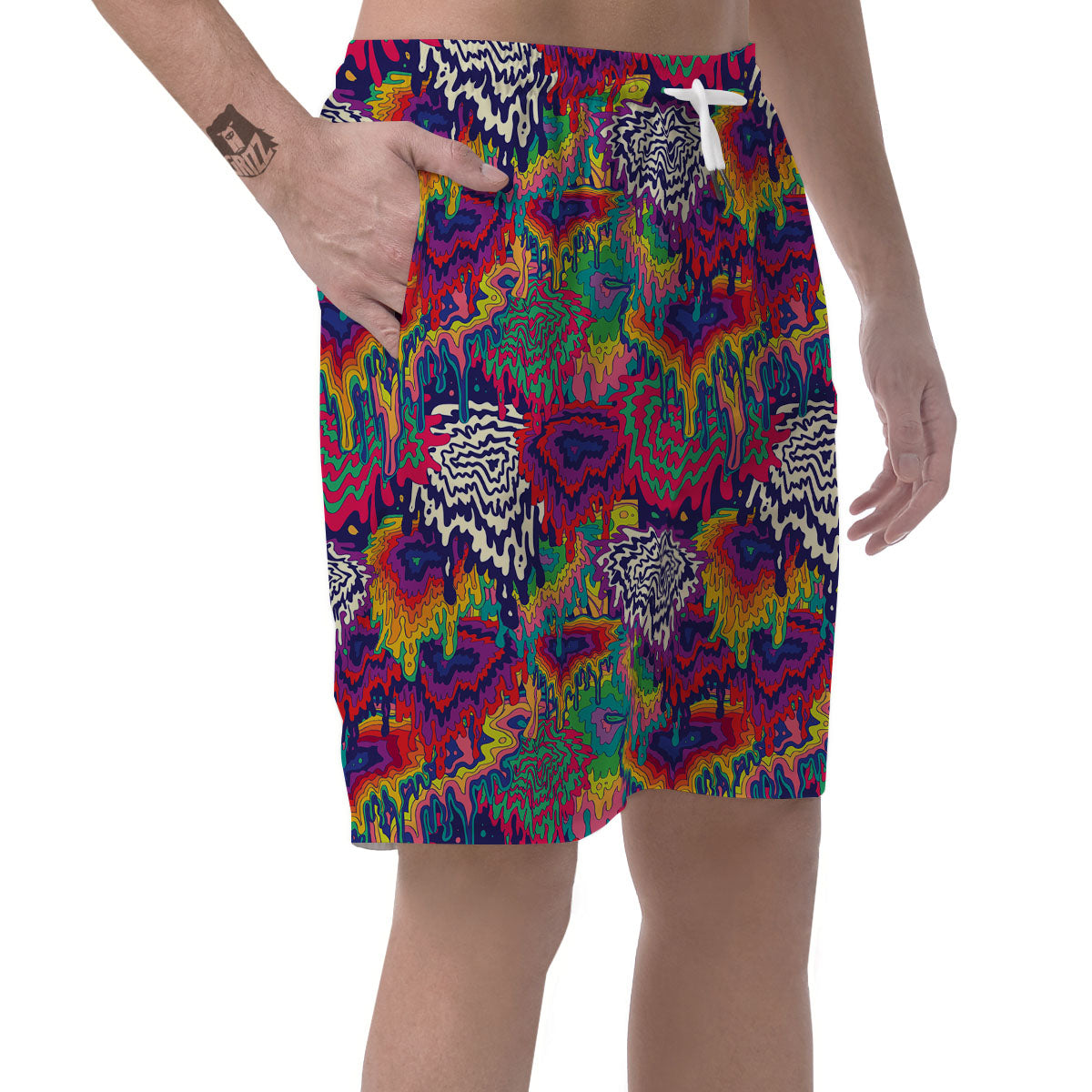 Illusion Psychedelic Print Pattern Men's Shorts-grizzshop