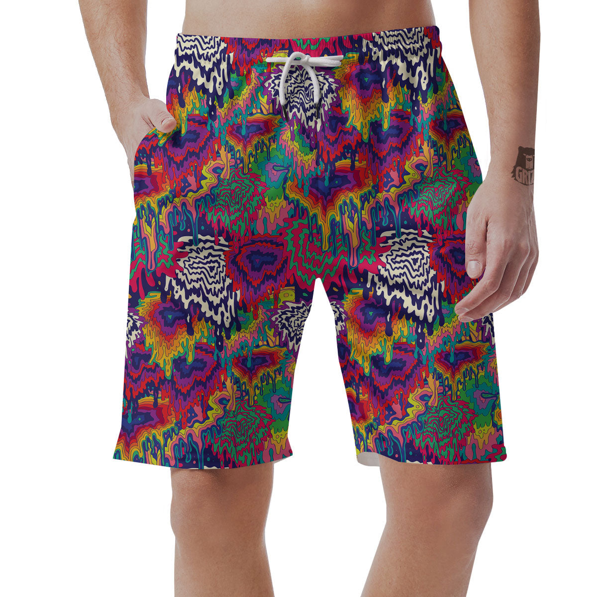 Illusion Psychedelic Print Pattern Men's Shorts-grizzshop
