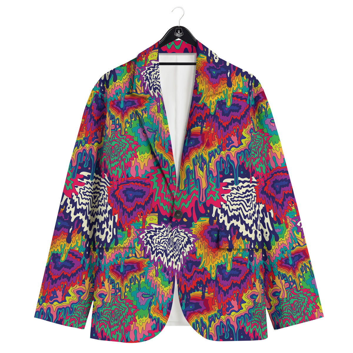 Illusion Psychedelic Print Pattern Men's Sport Coat-grizzshop