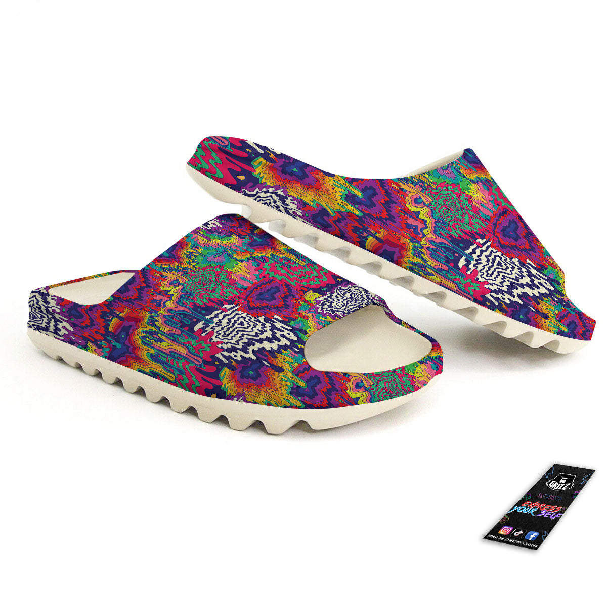 Illusion Psychedelic Print Pattern Sandals-grizzshop